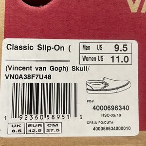 Vans Van Gogh Skull Slip Ons